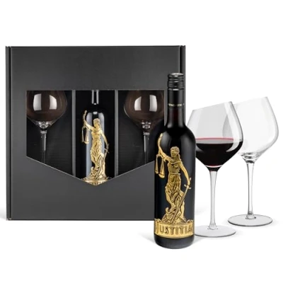 Abbildung von Rotwein Geschenkset: Justitia Cabernet Sauvignon trocken Italien (0,75 l) mit 2 Wertmann living Rotweingläsern