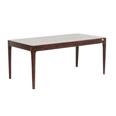Abbildung von Kare Design Tisch Brooklyn Walnut Braun, Esszimmertisch aus Sheesham Holz, Holztisch, Massivholztisch, Esstisch, Esszimmertisch, Wohnzimmer, großer, Platz für 6 8 Personen, (H/B/T) 76x160x80cm