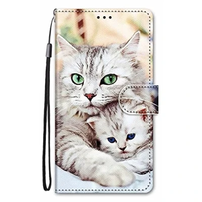 Abbildung von Nodigo EU für Samsung Galaxy A35 5G Hülle Leder Magnetisch Kickstand mit Kartenfach Tier Muster Motiv Lustig Design Book Flip Hüllen Handyhülle Tasche Case Katze