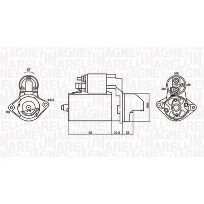 Abbildung von MAGNETI MARELLI 063721334010 Anlasser 12 1,1 9 OPEL: Astra H Caravan, Schrägheck, Corsa C SUZUKI: SWIFT 3, IGNIS 2, 4