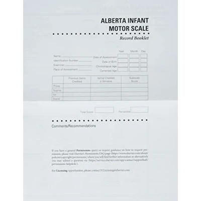 Abbildung von Alberta Infant Motor Scale Score Sheets (AIMS): Package of 50
