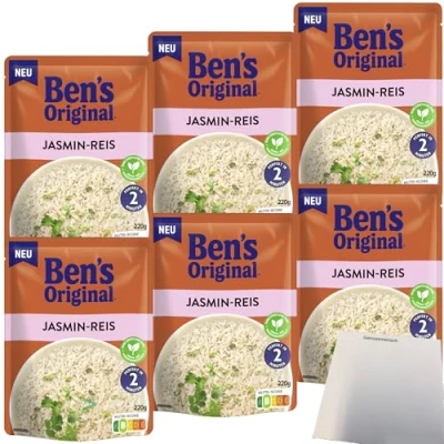 Abbildung von usy Bundle für Ben&#039;s Original Express Jasmin Reis 6er Pack (6x220g Packung) + Block