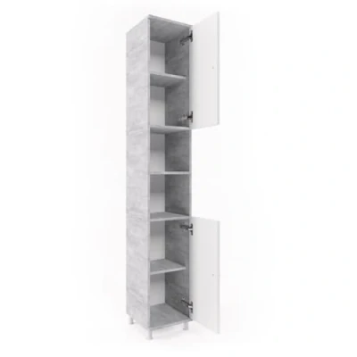 Abbildung von Vicco Hochschrank Fynn, Weiß/Beton, 30 x 190 cm verstellbar
