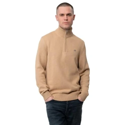 Abbildung von GANT Casual HALF ZIP Strickpullover, Herren, Größe: XXL, Khaki mel