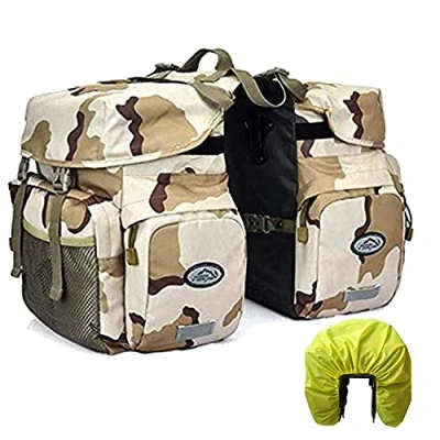 Abbildung von ZTZ Fahrradtaschen Gepäckträger, Gepäcktaschen Für Fahrrad, Fahrrad Taschen, Satteltasche, Wasserdicht, Aufrollbar, Camouflage