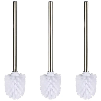 Abbildung von WENKO WC Reinigungsbürste, Set, 3 St., aus Edelstahl Kunststoff, weiß, Durchmesser 8 cm