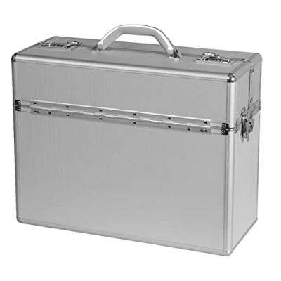 Abbildung von fixbag FB2045100 Fahrrad Pilotenkoffer mit Klickfix Kompakt Taschenschiene fürs Fahrrad, Alu Aktenkoffer für DIN A4 Ordner, Business Koffer aus Aluminium, ca. 31 x 42 15 cm, Silber