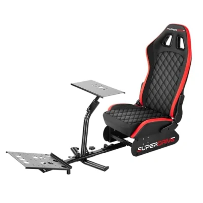 Abbildung von Subsonic Superdrive Simulations Schalensitz mit Lenkrad und Pedalhalterung Fahrcockpit für PS5, Xbox Serie X/S, PS4, One PC