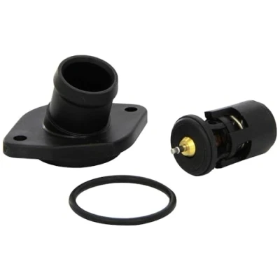 Abbildung von VALEO 820962 Kühlwasserthermostat 87 mit Dichtungen Gehäuse VOLKSWAGEN: Polo III Schrägheck, Golf 3, 4 Variant, SKODA: Octavia 2 Combi