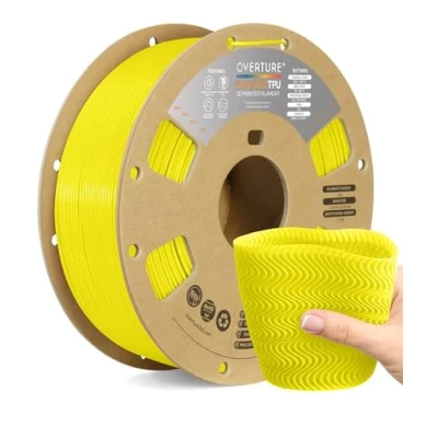 Abbildung von OVERTURE Hochgeschwindigkeit TPU Filament 1.75mm, Flexibles 95A 1KG High Speed 3D Drucker Maßgenauigkeit (±0,02mm) (HS Neon Yellow)