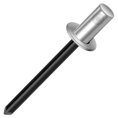 Abbildung von [25 Stk.] Luft /wasserdichte Blindniete geschlossen Flachrundkopf Aluminium/Stahl Ø 4,00x15,00 mm (Spannbereich: 8,00 10,00 mm)