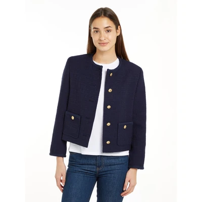 Abbildung von Tommy Hilfiger CREW NECK Jacket Bomberjacke, Damen, Größe: 38, Desert sky