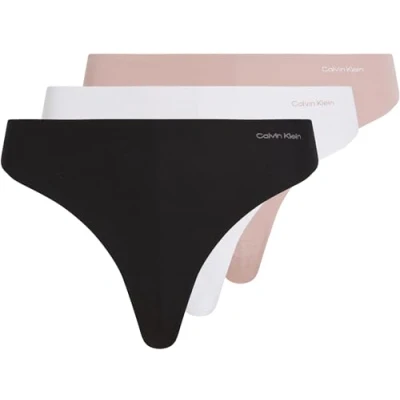 Abbildung von Calvin Klein Underwear Thong MID RISE 3 PACK String, Damen, Größe: XXL, Black/white/subdued