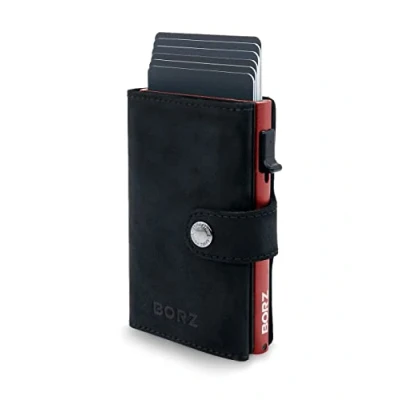 Abbildung von BORZ Prime Geldbörse ® Slim Wallet mit Münzfach Kartenetui RFID Schutz