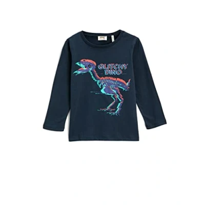 Abbildung von Koton Boys Dinosaur Printed Long Sleeve T Shirt Crew Neck