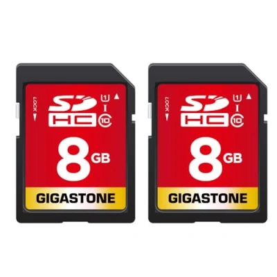 Abbildung von Gigastone 8 GB SDHC Speicherkarte, 2 Stück, hohe Geschwindigkeit für die Speicherung von Fotos, Videos, Musik, Sprachdateien, Camcorder, Kamera, Recorder, PC, Mac, Klasse 10