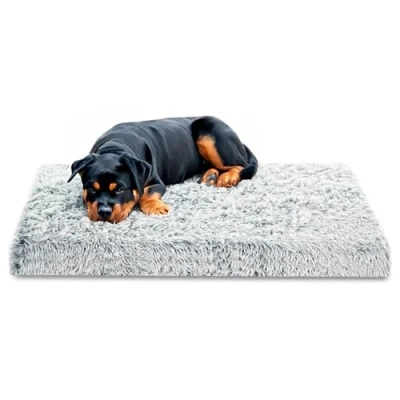 Abbildung von Amazinggirl Hundebett für kleine mittelgroße und Grosse Hunde 120 x 80 cm Hundekissen Hundebetten Hundesofa Dog Bed Hundematratze Hundekorb oder Wolkenbett flauschig waschbar Hellgrau
