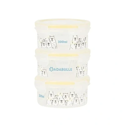 Abbildung von Badabulle MaxiBox, 3x300 ml hermetisch schließende Aufbewahrungsbehälter für Babybrei