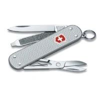 Abbildung von Victorinox Allzweckmesser Victorinox, Taschenmesser Classic Alox gerippt silber