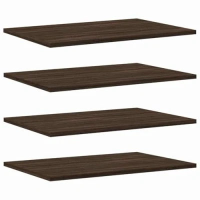 Abbildung von vidaXL Wandregale 4 STK., Wandregal Pflegeleicht, Hängeregal für Wohnzimmer Büro, Bücherregal Wandboard Schweberegal, Braun Eichen Optik Holzwerkstoff