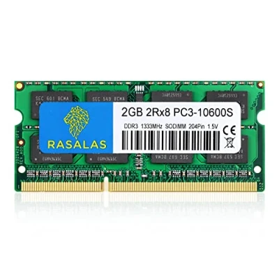 Abbildung von 2 GB DDR3 1333 MHz Sodimm RAM, 2RX8 PC3 10600S Speicher 204 PIN CL9 für Notebook Laptop…