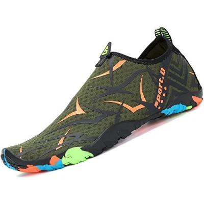 Abbildung von SAGUARO Badeschuhe Strandschuhe Aquaschuhe Wasserschuhe Surfschuhe Schwimmschuhe für Damen Herren Kinder,Neu Möwe Orange,45 EU