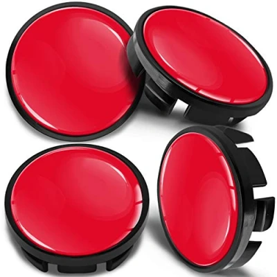 Abbildung von SkinoEu 4 x 65mm Nabendeckel Felgendeckel Radnabenabdeckung Nabenkappen Felgenkappen Radkappen Alufelgen Kompatibel mit VW 3B7 601 171 / 6U7 Rot CV 5