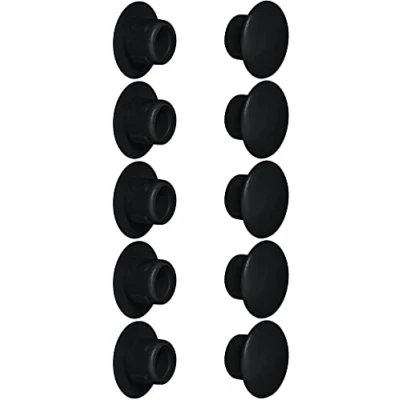 Abbildung von cyclingcolors 10x Abdeckkappen Kunststoff Blindbohrung Stopfen Blindstopfen Abdeckung Möbel (Ø6mm/Schwarz RAL 9011)