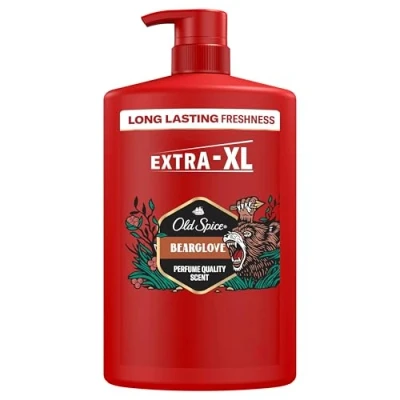 Abbildung von Old Spice Bearglove 3 in 1 Mehrzweck Shampoo für Haar, Gesicht und Körper 1000 ml, langanhaltende Frische, Duft von Parfümqualität, Tiefenreinigung