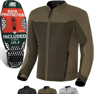 Abbildung von SHIMA OPENAIR Motorradjacke Herren Leichte, Atmungsaktive Sommer Mesh Motorcycle Stadt Textiljacke Männer mit CE Schulter Ellbogen und Rückenprotektoren, Breitenverstellung (Braun, 3XL)