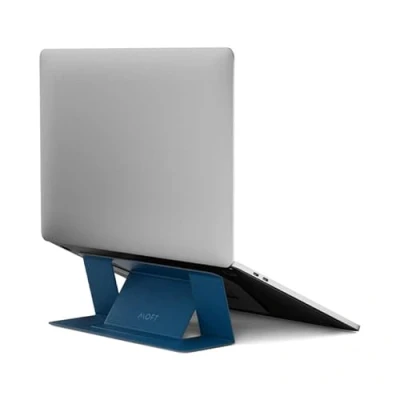 Abbildung von MOFT Laptop Ständer, Unsichtbarer Schlanker Verstellbarer Ständer für den Schreibtisch, Tragbarer Notebook kompatibel mit Laptops bis zu 16&quot;, Blau