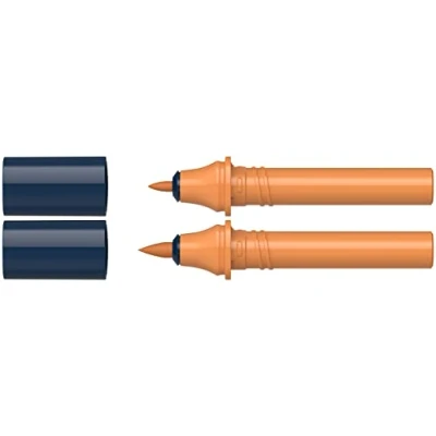Abbildung von Schneider 040 Paint It Twinmarker Patronen (Brush Tip &amp; 1,0 mm Rundspitze, farbintensive Tinte auf Wasserbasis, für die Anwendung Papier, &gt;95% recycelter Kunststoff) topaz brown 084