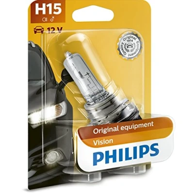 Abbildung von PHILIPS 12580B1 Glühlampe, Fernscheinwerfer H15 12V 55/15W Halogen VOLKSWAGEN: GOLF 7 Schrägheck, Touran I, 6, AUDI: A6 C6 Avant, C7 Avant