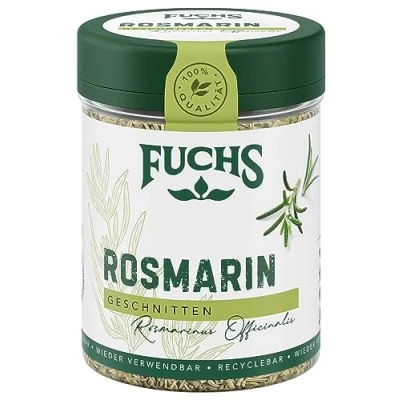 Abbildung von Fuchs Gewürze Rosmarin geschnitten mediterrane Kräuternote für Kartoffelgerichte oder Gemüsegerichte natürliche Zutaten 35 g in wiederverwendbarer, recyclebarer Dose