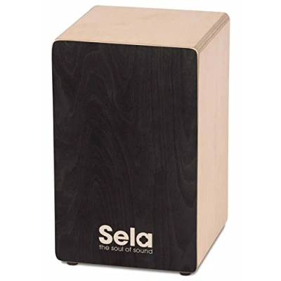 Abbildung von Sela SE 118 Primera Black Cajon für Einsteiger und Fortgeschrittene inkl. Snare System, 12 mm Birkenkorpus, spielfertig aufgebaut, Made in Germany