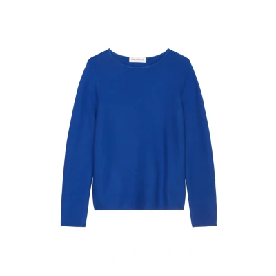 Abbildung von Marc O&#039;Polo Longsleeve BOAT NECK Strickpullover, Damen, Größe: Small, Shiny blue