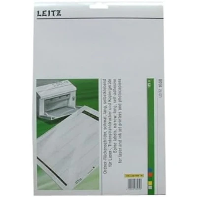 Abbildung von Leitz PC beschriftbare Rückenschilder selbstklebend für Standard und Hartpappe Ordner, 75 Stück, Langes breites Format, 62 x 285 mm, Papier, gelb, 16870015