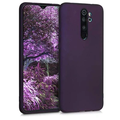 Abbildung von kwmobile Case kompatibel mit Xiaomi Redmi Note 8 Pro Hülle Schutzhülle aus Silikon metallisch schimmernd Handyhülle Metallic Brombeere