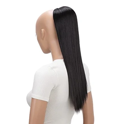 Abbildung von CAISHA 55cm Haarteil Nina mit Kordelverschluss Zopf Haarverlängerung Glatt Schwarzbraun PH503
