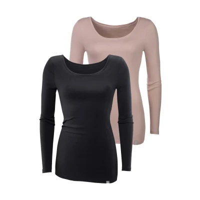 Abbildung von Bench Langarmshirt, Damen, Größe: 48/50, Rose/schwarz