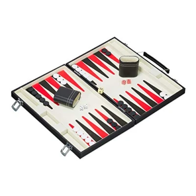 Abbildung von relaxdays Spiel, Backgammon Koffer