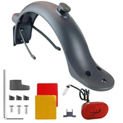 Abbildung von Baisirui Hinteres Schutzblech Kompatibel für E Scooter Xiaomi M365 1S Pro 2 mi 3 Essential Elektroroller Ersatzteil, + Metallhalterung (Schwarz 2)