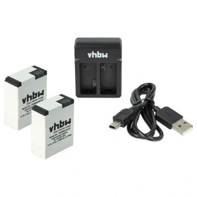 Abbildung von vhbw Ladezubehör Set kompatibel mit GoPro Hero 3 Black Edition, CHDHN 301, CHDHX 301 Action Cam 2X Akku + Dual Ladegerät