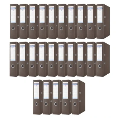 Abbildung von DONAU Master Ordner Breit 25er Pack/DIN A4 / 7,5 cm 25 Stück/Braun/Kunststoffbezug PP/Carton Papier Schlitzordner Büroordner Aktenordner Ringordner/Grünen Punkt