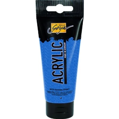Abbildung von KREUL 84155 Solo Goya Acrylic, 100 ml Tube, saphirblau, cremige vielseitig einsetzbare Acrylfarbe in Studienqualität, auf Wasserbasis, mit Glitzereffekt, schnell und matt trocknend, gut deckend
