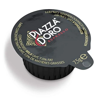 Abbildung von Piazza D&#039;Oro Kondensmilch (7,5% Fett), Großpackung mit 240 Portionsdosen à 7,5g, hygienisch einzeln verpackt
