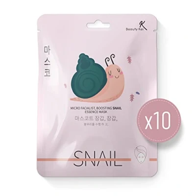 Abbildung von Gesichtsmasken Set Masken Beauty Tuchmasken Gesicht Korean Skincare Hautpflege mit Schneckenschleim Essenz Feuchtigkeitsspendend Anti aging falten Gesichtsmaske Für Tiefenfeuchtigkeit 10 Er Pack