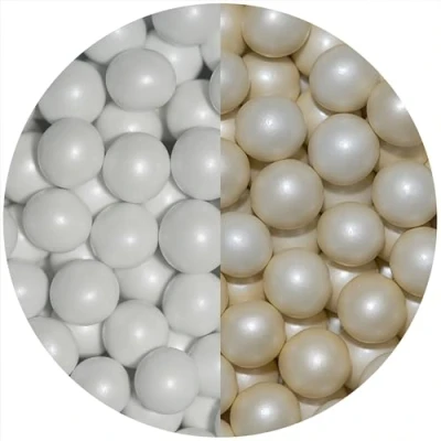 Abbildung von EinsSein® 700g Crispy Schokoperlen Mix Weiss Creme Perlglanz ca 1,8 cm große Schokokugeln Gastgeschenke Hochzeit Taufe Kommunion Schokodragees Schokolinsen Hochzeitsmandeln Candy Bar Nikah Sekeri