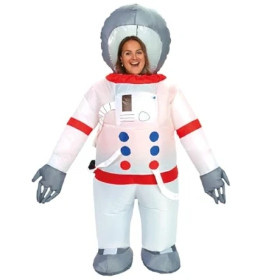 Abbildung von AirSuit®Aufblasbares Kostüm Astronaut Ausgefallenes Auflbaskostüm Premium Qualität Größe Erwachsene 160 bis 190cm Polyester Angenehm tragbar Resistent Mit Aufblassystem OriginalCup®