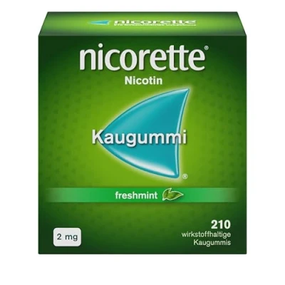 Abbildung von nicorette Kaugummi 2mg freshmint zur Rauchentwöhnung 210 St